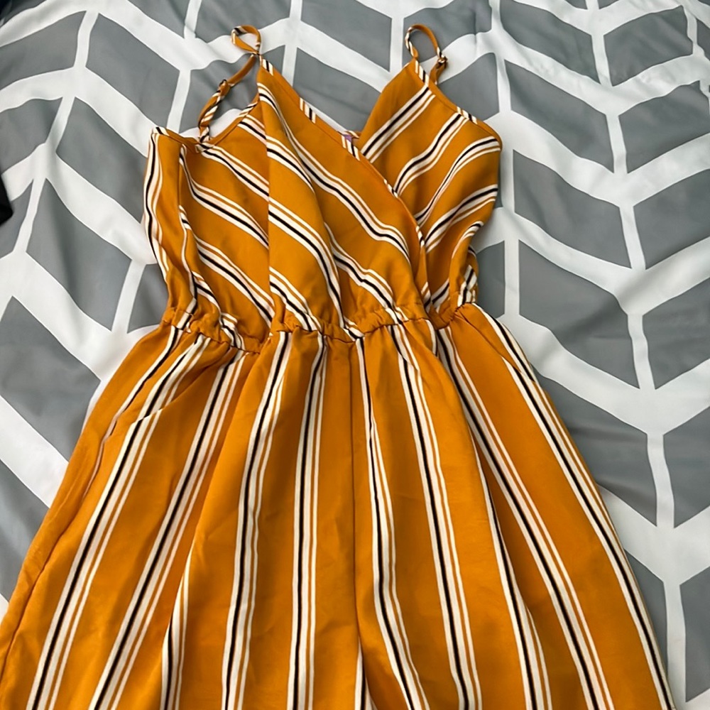 Yellow Striped Romper